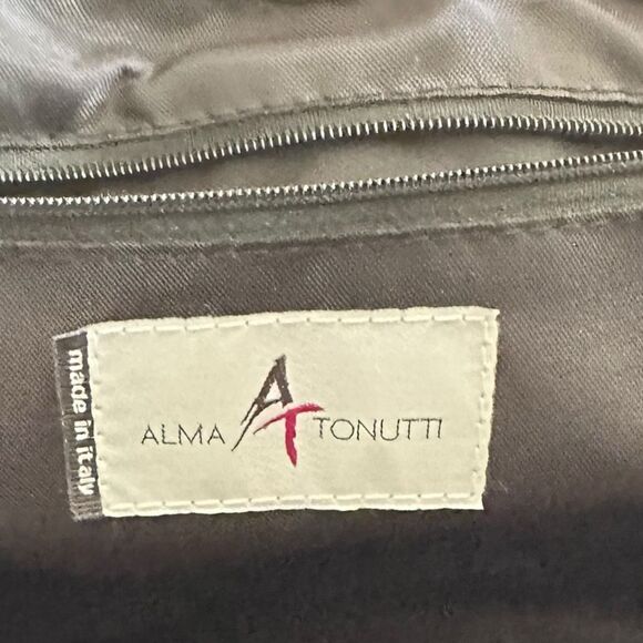 Alma Tonutti Grey Zipper Wool Woven Tote Handbag, Made In Italy Satchel  ***Item - Picture 6 of 10